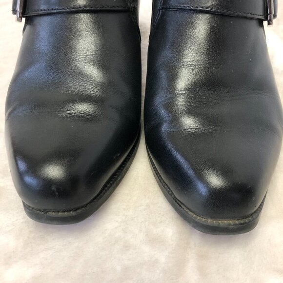 Dr. Scholl's Stacey Black Leather Block Heel Ankle Bootie Shoes Size 7.5 - Picture 4 of 14